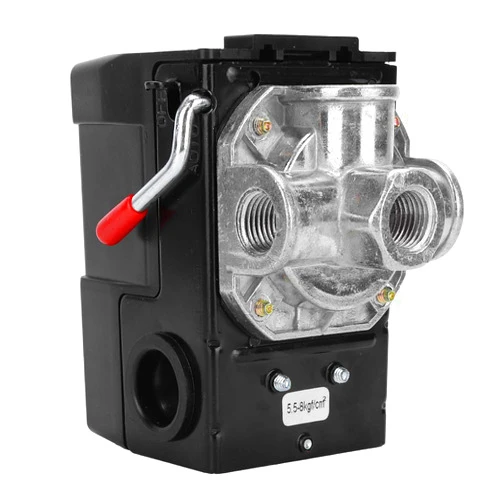 Yuecoom Pressure Switch, 4 Hole Automatic Pressure Switch Control Valve G1/4inch 75~120psi 220V for Air Compressor
