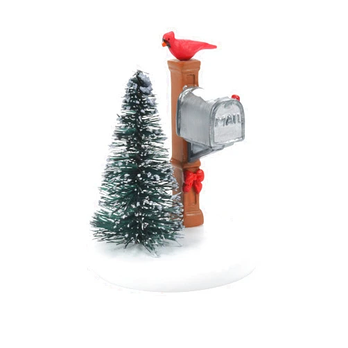 Department 56 Village Accessories Cardinal Christmas Mailbox Figurine, 2.75 Inch, Multicolor