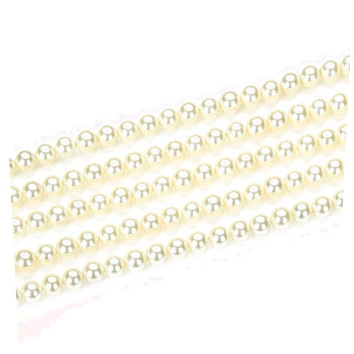 Adabele 1 Strand AAA Grade 6mm Natural Shell Pearl Beads Freshwater Mother of Pearl Nacre Loose Round Beads 15 inch (Cream White) for Jewelry Making SP6-2