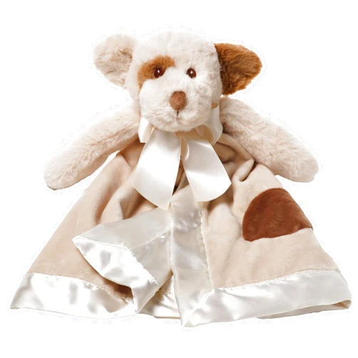 Bearington Collection Bearington Baby Lil’ Spot Snuggler, 15 Inch Puppy Dog Plush Stuffed Animal Security Blanket Lovey for Babies, Gender Neutral