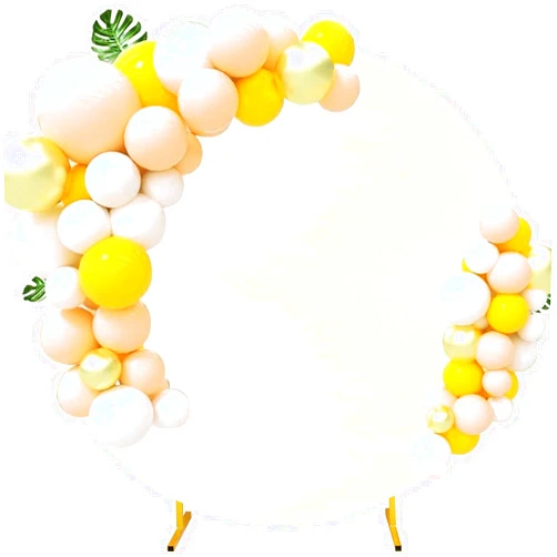 Fivenl 6.6FT Round Wedding Arch Cover for 6.6FT Circle Arch Stand, Thick Polyester Fabric Adjustable Circle Arch Backdrop Cover for Wedding Birthday Party Baby Shower Photography Decoration（White）