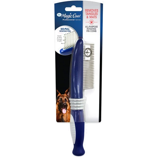 Four Paws Magic Coat Four Paws Comb with Rotating Pins Dog Brush Removes Tangles and Mats