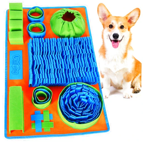 Vivifying Snuffle Mat for Dogs, Interactive Dog Puzzle Toy for Boredom and Mental Stimulation, Enrichment Feeding Game Sniff Mat Helps Dogs and Cats Slow Eating and Keep Busy