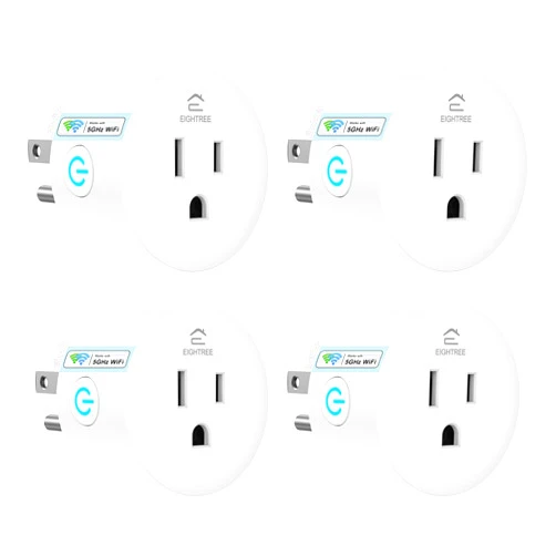 Eightree Smart Plug 5GHz & 2.4GHz, Smart Outlet WiFi Socket with APP Remote Control, Compatible with Alexa & Google Home, 4 Packs
