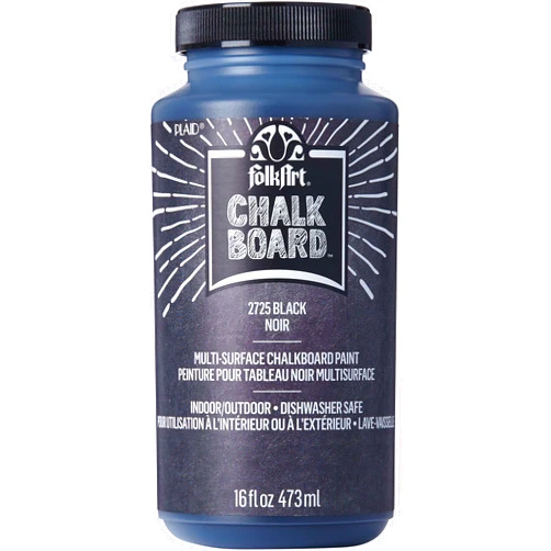 FolkArt FA2725 Multi-Surface Chalkboard Paint (16 Ounce), 2725 Black