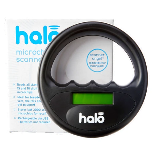 Pet Technology Halo Microchip Scanner Black,135mm Durchmesser X 33mm