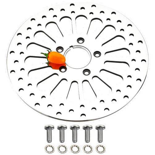 BLCYANUE 11.5''Front Brake Rotor for Harley Davidson Touring Sportster Dyna and Early Super Glide Softail Great Performance Superior Heat Dissipation Brake part, Mirror-Polished Stainless Steel Rotors