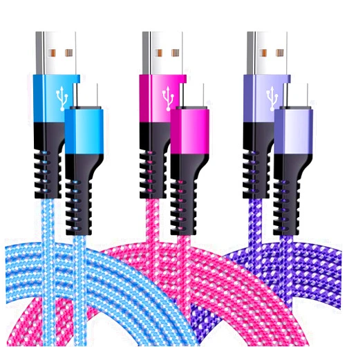 KiBlue USB C Cable Phone Charger 3Pack 6ft Braided Fast USB Type C Charging Cord for Samsung Galaxy S21 S20 Z Fold2 S10 S10e S9 S8,Note 20 10 9 8,LG Stylo V60 V30 V20 G7 G8,Moto X4 Z3,Google Pixel 5a XL
