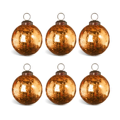 RAZ Imports Box of Antique Copper Ball Ornaments, 3.5-inch Diameter, Christmas Decoration, Christmas Tree Accent, Holiday Season
