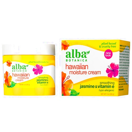 Alba Botanica Hawaiian Moisture Cream, Smoothing Jasmine & Vitamin E, 3 Oz