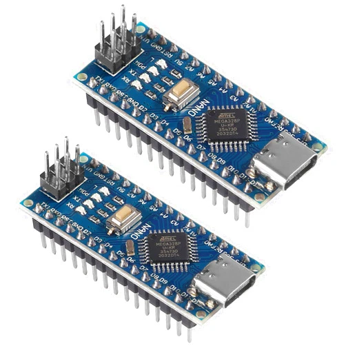 AITRIP 2pcs for Nano Board CH340/ATmega+328P Without USB Cable, Type-C Connection Compatible with Arduino Nano V3.0,Welded Module