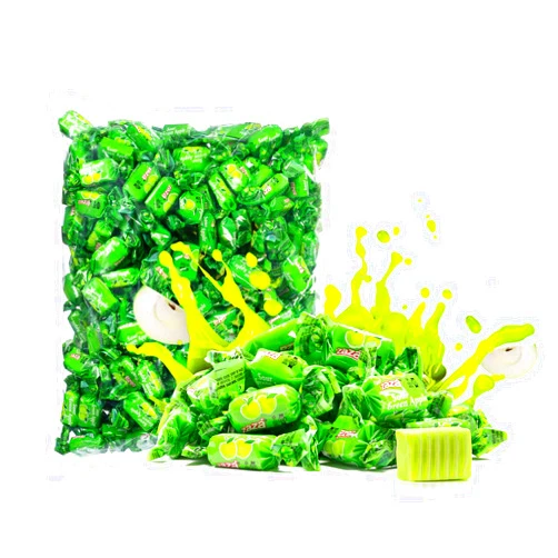 Zazers Sour Green Apple Chewy Candy Bulk Pack for Sweet Indulgence - Zaza Individually Wrapped Fruit Chews Candy Great for Office Desk Bowl, Reception, Buffet and Kids, Gluten Free, Kosher - 2.2LB