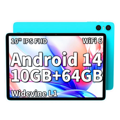 TECLAST P30 10 inch Tablet, 10GB RAM 64GB ROM | Android 14, 1TB Expand, Octa-Core Processor, 1280x800 IPS HD Touch Screen, WiFi 6, Dual Camera, BT5.4, 6000mAh