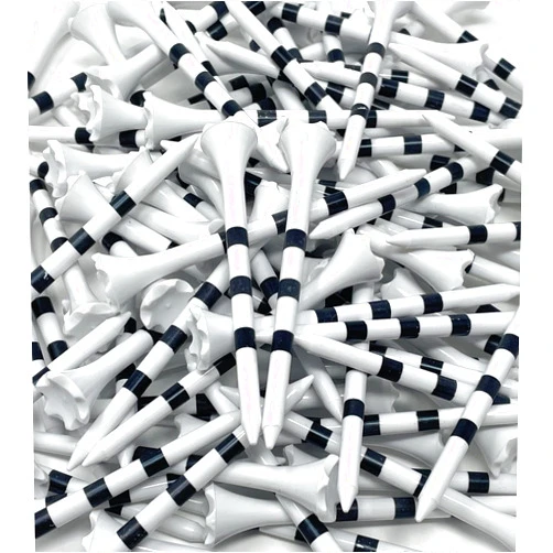 NorthPointe 3 ¼” Plastic Golf Tees – White with Black Stripes - 100 Golf Tees Plastic in Bulk