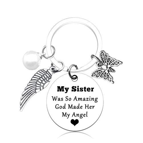 Vadaka Memorial Gifts for Loss of Sister Sympathy Gifts for Sister Friends Sister Memorial Keychain in Memory of Sister Gift Bereavement Gifts Remembrance Keychain Gifts Condolence Gifts for Loss of Sister