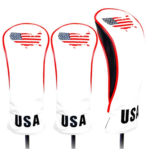 Skydream Golf USA Golf Head Covers for Driver & Fairway Woods - Premium Leather Headcovers, Designed to Fit All Woods and Drivers