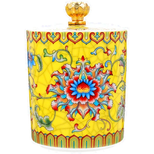 Cabilock Sugar Container Ceramic Tea Storage Containers Kitchen Canisters for Loose Tea Dry Food Storage Containers for Cereal Tea Coffee Candy Chocolate Sugar Spices Yellow Flour Container