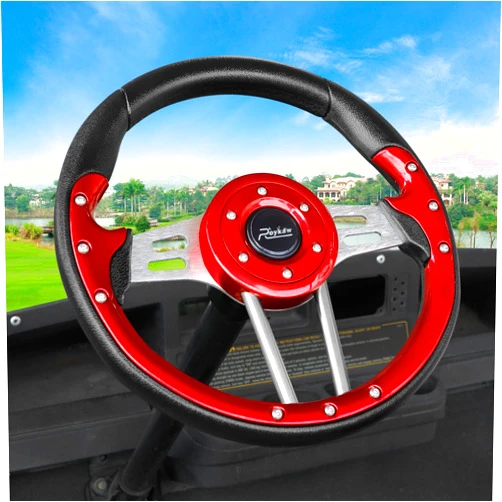 Roykaw Golf Cart Universal Steering Wheel Compatible with EZGO RXV TXT, Club Car DS Precedent Tempo, Yamaha G29 Drive Drive 2,Universal Design for Most Golf Cart