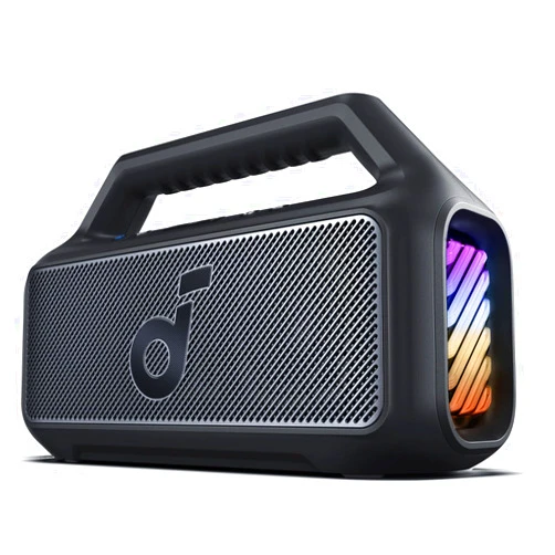 soundcore Boom 2 By Anker, Outdoor Speaker, 80W, Subwoofer, BassUp 2.0, 24H Playtime, IPX7 Waterproof, Floatable, RGB Lights, USB-C, Custom EQ, Bluetooth 5.3, Portable for Camping, Beach, and Backyard