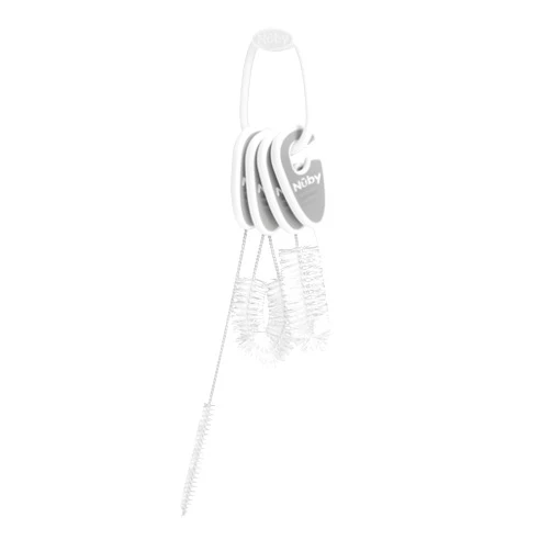 Nuby Bottle and Cup All Around Cleaning Brush Set, Cleans Straw, Spout, Nipple, Lids, and Hard to Reach Areas