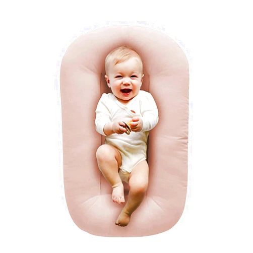 Loevin Baby Lounger Pillow for Newborn,Loevin Baby Nest Pillow Cosleeping for Baby in Bed,Newborn Lounger for Boys & Girls 0-12 Months(Pink)