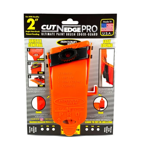 Boxtown Team Cut-N-Edge PRO : Upgrade to Ultimate Paint Brush Edger and Guard. Multi-Purpose 6 in 1 Tool (Blue/Orange) | Paint Edger | Trim Edger | Paint Brush Cover (2 Inch PRO)