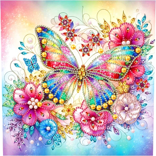 WSLWXSHM 5D Special Shape Diamond Art Kits for Beginners, Diamond Painting Kits for Adults Butterfly, Crystal Rhinestones Diamond Painting for Home Wall Decoration Gift 12×12inch/30×30cm, Flower