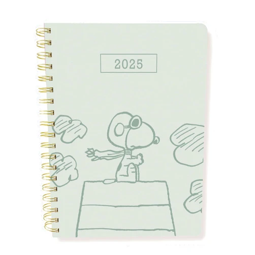 Graphique 2025 Spiral Vegan Leather Planner | 18 Month Organizer July 2024 - Dec. 2025 | Weekly & Monthly Spreads | To-Do & Note List | Reference Tabs | Reminder Stickers | Peanuts | 8 x 10