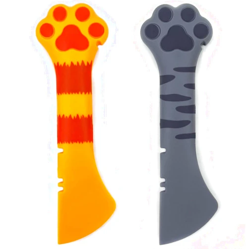 Joyinjojo 2 PACK Dog Cat Food Spoon, Cute Paw Cat Food Spoon for Wet Food, Silicone Pet Food Can Opener Spatula Scoop Mixing Spoons for Dog Cat Canned Food
