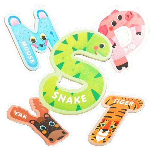 JOCHA ABC Letter Cute Animals Fridge Jumbo Large Alphabet Magnets Preschool Learning Spelling Stick Refrigerator Magnetic Uppercase Colorful Game Toys Set for Kids Toddlers 3 4 5 Years Old