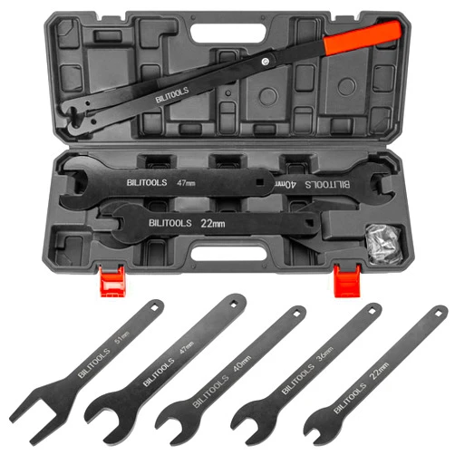 BILITOOLS Fan Clutch Removal Tool Kit, Fan Clutch Wrench Set 22 36 40 47 51 MM with Pulley Holder