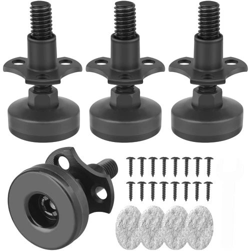 Sanchamy Heavy Duty Furniture Levelers 3/8''-16 Thread w/ T-Nut Kit Furniture Leveling Feet Adjustable Furniture Levelers for Tables,Cabinets,Chairs,Workbench,Sofa and More,Large Base Supports 1320LBs-4 Packs