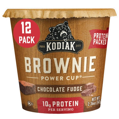 Kodiak Cakes Chocolate Fudge Brownie in a Cup, 2.36 Ounce (Pack of 12) (Packaging May Vary)