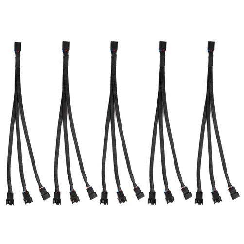 Aypzuke 5 Pack Computer PC PWM Fan Splitter Cable 1 to 3 (4 Pin+3 Pin)