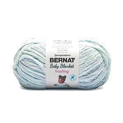 Bernat Baby Blanket Frosting Seaside Yarn - 1 Pack of 10.5oz/300g - Polyester - #6 Super Bulky - 220 Yards - Knitting & Crochet