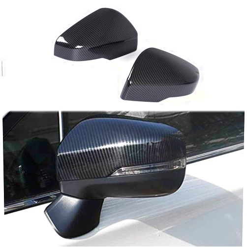 Hyorebi Car Accessories for Subaru Forester 2022 2021 2020 2019 Carbon Fiber Style Side Rearview Mirrors Cover Caps ABS 2PCS