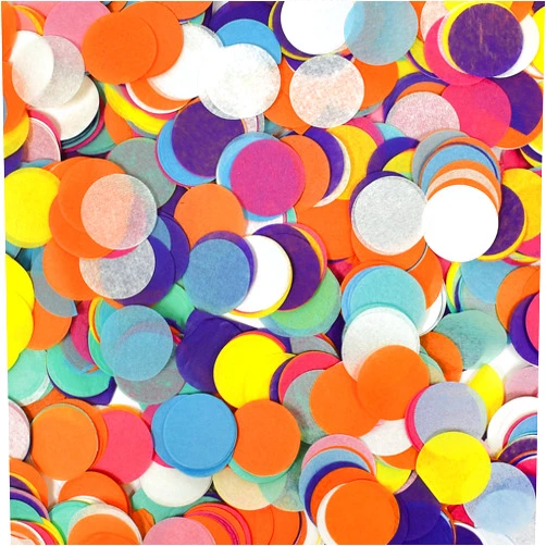 Better Office Products Tissue Paper Confetti, 1 Inch Circles, 10,000 Pieces, 3.5 Ounces, Multicolor Rainbow Confetti Dots, 8 Fun & Complementing Colors, by Better Office Products