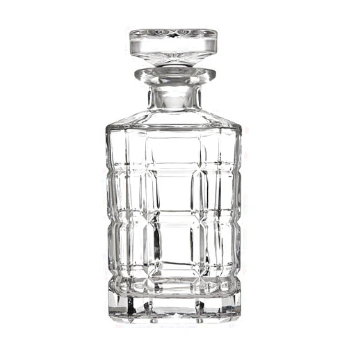 Godinger Plaid Whiskey Decanter, 25 oz, Silver,44815