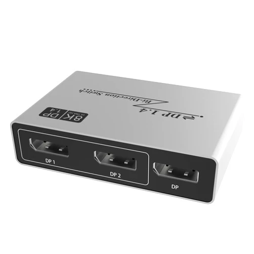 10Gtek DP Switch 2 in 1 Out, Bi-Directional Displayport Splitter 1 in 2 Out, 8K@60Hz, 4K@120hHz, Support 3D, CEC for Projector, Xbox, PS5/4/3