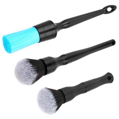 AntBooBoo 3 Pack Ultra-Soft Detailing Brush Set, Comfortable Grip and Scratch-Free Cleaning for Exterior, Interior Panels, Emblems, Badges, Gauge Cluster, Infotainment Screen