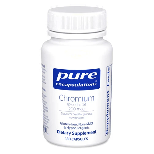 Pure Encapsulations Chromium (Picolinate) 200 mcg | Hypoallergenic Supplement for Healthy Lipid and Carbohydrate Metabolism Support* | 180 Capsules