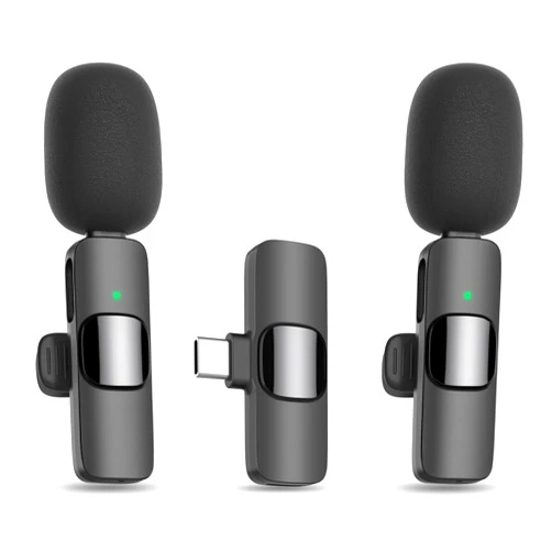MAYBESTA Wireless Lavalier Lapel Microphone for iPhone 15 Series/Android/Laptop - Bluetooth Mini Phone Microphones for Video Recording - 2 Clip on Mics with USB C Interface for Tiktok YouTube Vlog