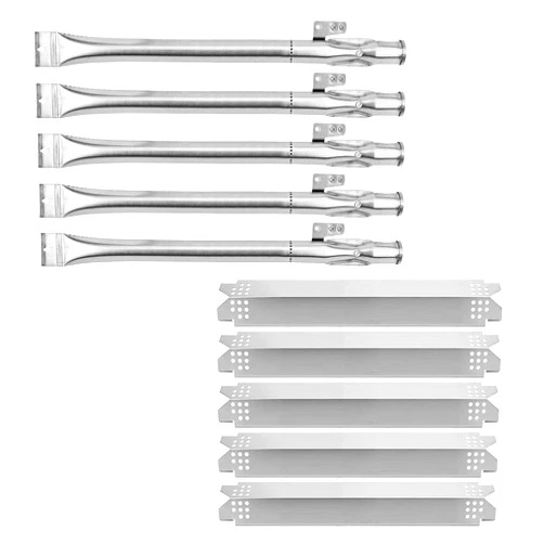 DcYourHome Heat Plate Shields for Nexgrill 720-0830H, 5 Burner 720-0888, 720-0888N, 6 Burner 720-0896B, 720-0898 Gas Grills, Stainless Steel Heat Tent Flame Tamer (4 Burner&4heat Plate)
