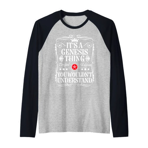 Funny Vintage Genesis Name T-Shirts And Gifts Genesis Name Its A Genesis Thing You Wouldn't Understand Raglan Baseball Tee