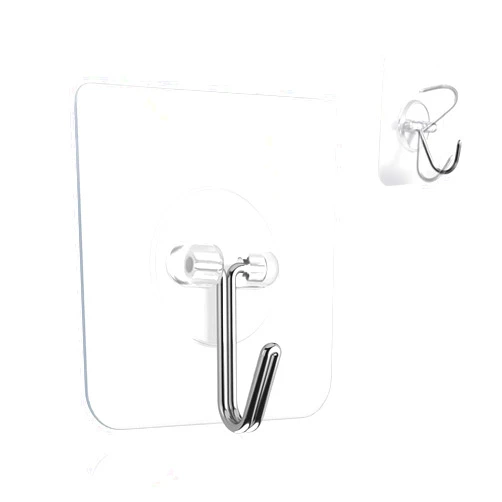 Generic Adhesive Hooks Wall Hooks, 20 Packs Hooks for Hanging Transparent Seamless Hooks, Waterproof Bathroom Kitchen Heavy Duty Self Adhesive Hooks