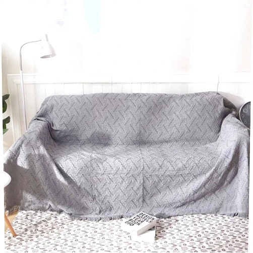 SVIO-SOFACOVER Knitted Throw Blanket Decorative Fringe Throw for Couch Sofa Chair Bed Woven Rustic Furniture Protector One Piece,51