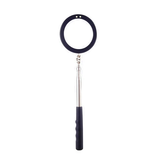 Rechabite Telescoping Inspection Mirror LED Light with Large 3.75 Inches Round Mirror, 39.4 Inches Extendable, Flexible 360 Swivel, for Inspection Viewing, Mechanic Checking, Observation