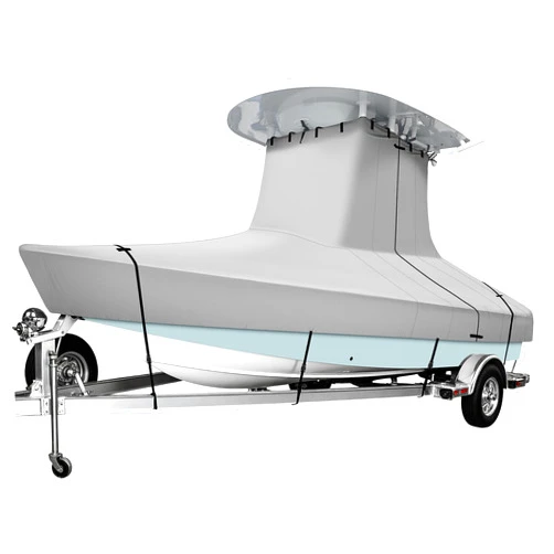 I COVER iCOVER T-Top Boat Cover, 600D Heavy Duty Marine Grade Waterproof Tear Resistant Boat Cover for Center Console Boat with T TOP Roof, Fits 17'-19' Long Beam Width up to 102