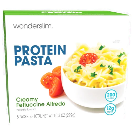WonderSlim Protein Pasta, Creamy Fettuccini Alfredo, 12g Protein, 200 Calories (5ct)