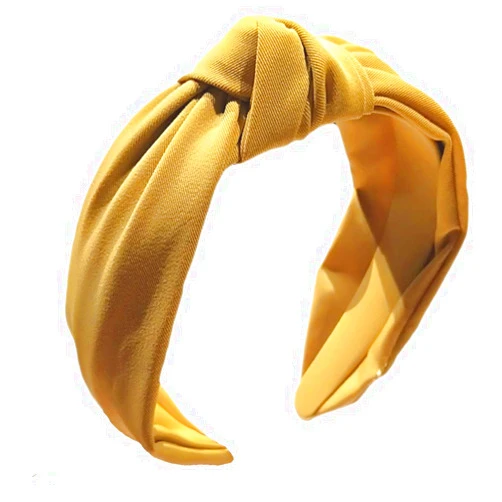 Etercycle Headband for Women, Knotted Wide Headband, Yoga Hair Band Fashion Elastic Hair Accessories for Women (Yellow)